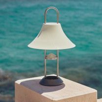 HAY Mousqueton Portable Lamp Oyster White at Beach