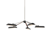 Bert Frank Rinato LED Chandelier 5 Satin Nickel Black