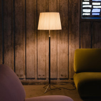 Natural, Chrome Santa & Cole Pie de Salon G1 Floor Lamp