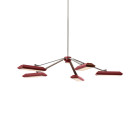 Bert Frank Rinato LED Chandelier 5 Satin Nickel Red
