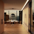 Lodes Kelly Dome Pendant Black Above Dining Table