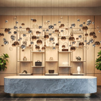 Lodes Random Solo LED Pendant Cluster in Hotel Lobby