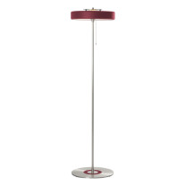 Bert Frank Revolve Stem Floor Lamp Satin Nickel Oxblood