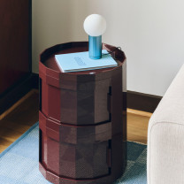 HAY Turn On LED Table Lamp Blue Lifestyle Side Table