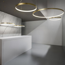 Panzeri Zero Round Horizontal LED Pendant Lifestyle Retail 2