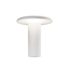 Artemide Takku LED Portable Table Lamp Painted White