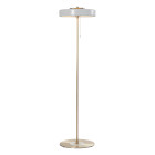 Bert Frank Revolve Stem Floor Lamp Brushed Brass White