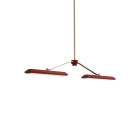 Bert Frank Rinato LED Linear Chandelier 2 Brushed Brass Red