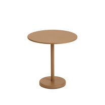 Muuto Linear Steel Café Table Round Burnt Orange