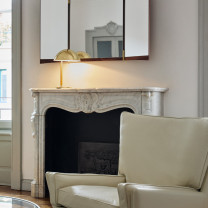 Gubi Tynell 9209 Table Lamp Lifestyle Fireplace