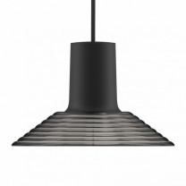 Zero Compose Pendant  with Glass Shade Large Black Grey