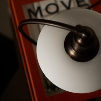 Louis Poulsen PH Aged Brass 2/2 Luna Table Lamp Lifestyle Close Up