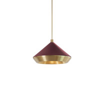 Bert Frank Shear Pendant XL Brushed Brass Oxblood