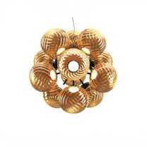 Tom Dixon Whirl Burst LED Chandelier Gold - On