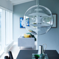 Verpan VP Globe Glass Pendant Above Table