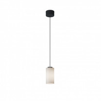 Santa & Cole Cirio Simple LED Pendant Opal Glass with Black Surface Canopy