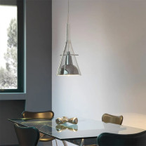 Fontana Arte Flute Magnum Suspension Light Lifestyle Dining Table