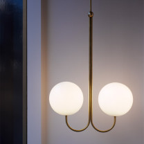 Michael Anastassiades Double Angle Pendant Brass In Situ