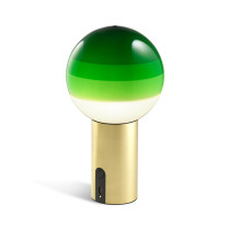 Marset Dipping Light Portable LED Table Lamp Green Brass