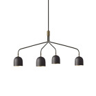 Gubi Howard Chandelier 4 Arms Long Gunmetal