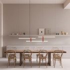 Axolight Paralela LED Linear Suspension Above Dining Table