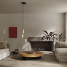 Tala Basalt Triple Pendant in Living Room