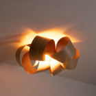 Tom Raffield Drift Ceiling Light Oak in the Dark 