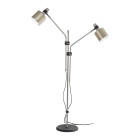 Bert Frank Riddle Double Floor Lamp Satin Nickel