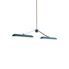 Bert Frank Rinato LED Linear Chandelier 2 Brushed Brass Blue