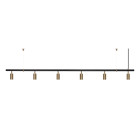 RUBN Long John LED Pendant with Uplight 6 Spot Black Brass