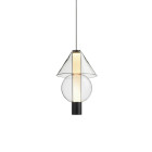 Marset Fragile 16 LED Pendant Black - Cone and Sphere