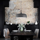 Northern Acorn Pendant Grey above dining room table