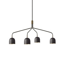Gubi Howard Chandelier 4 Arms Long Gunmetal
