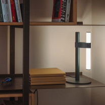 Axolight Paralela LED Table Lamp on Bookshelf