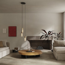 Tala Basalt Triple Pendant in Living Room
