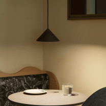 Mater Terra Pendant Black Above Coffee Table