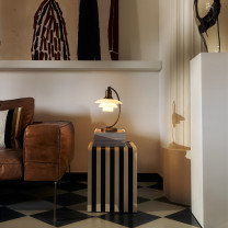 Louis Poulsen PH Aged Brass 2/2 Luna Table Lamp Lifestyle End Table