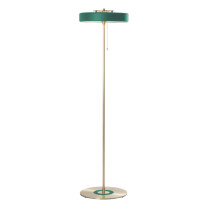 Bert Frank Revolve Stem Floor Lamp Brushed Brass Green
