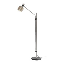 Bert Frank Riddle Single Floor Lamp Satin Nickel