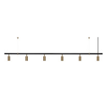 RUBN Long John LED Pendant with Uplight 6 Spot Black Brass