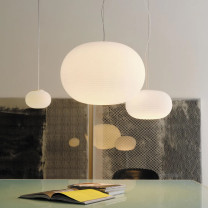 Fontana Arte Bianca Pendant Light Lifestyle Dining Room