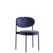 Verpan Series 430 Chair Blue Pattern Black Frame