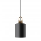Lodes JIM Cylinder Pendant Honey Hook/Matte Black 9005 Diffuser