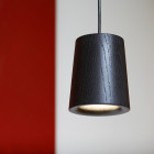 Case Solid Cone Pendant Black Stained Oak