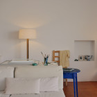 Santa & Cole FAD Floor Lamp Behind Sofa