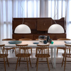 Oluce Sonora Opal Pendant Lifestyle Dining Room 2