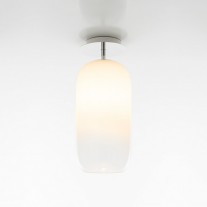Artemide Gople Ceiling Light White Shade / Silver Base