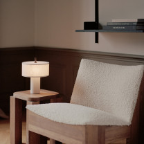 Beige Canvas New Works Margin LED Portable Lamp