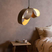 Tom Raffield Verso Pendant Oak Above Bed