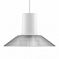 Zero Compose Pendant with Glass Shade Large White Clear